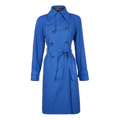 Pre-owned Dolce & Gabbana Blue Cotton Trench Coat