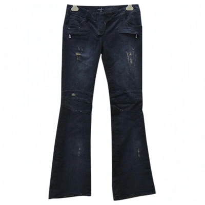 Pre-owned Balmain Black Cotton Jeans