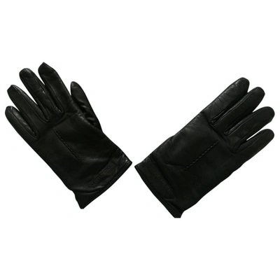 Pre-owned Dolce & Gabbana Leather Gloves In Black