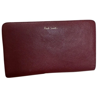 Pre-owned Paul Smith Leather Wallet In Burgundy