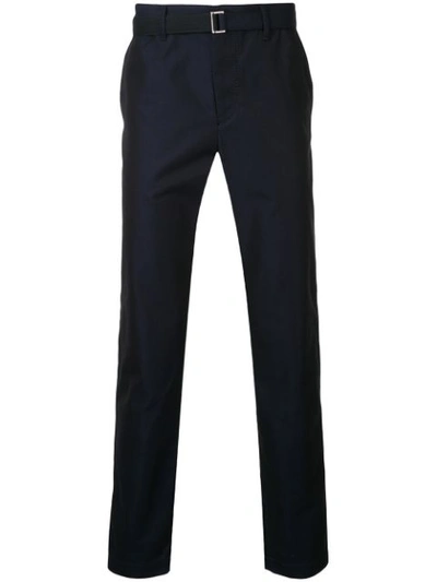 Sacai Belted Tailored Trousers In Dark Blue