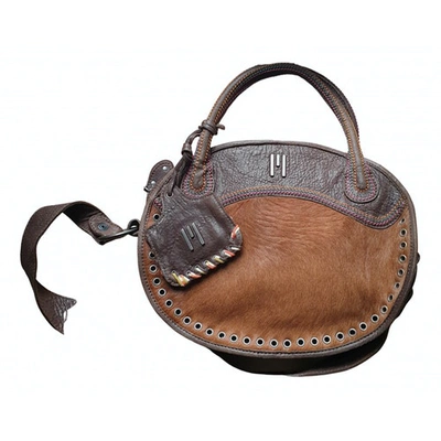 Pre-owned M Missoni Pony-style Calfskin Handbag In Brown
