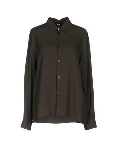 Versus Solid Color Shirts & Blouses In Military Green