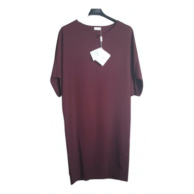 Pre-owned Cruciani Wool Mid-length Dress In Burgundy