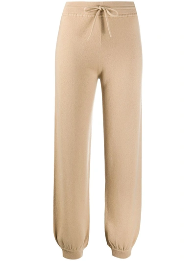 Chloé Tapered Knitted Track Pants In Neutrals