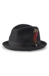 Brixton Gain Wool Fedora In Black Felt