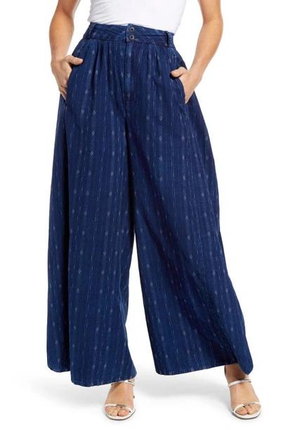 Ag Hadley Pleated Cotton Culottes In Atlas Indigo