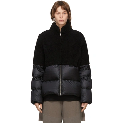 Rick Owens Black Moncler Edition Down Coyote Jacket In 999 Black