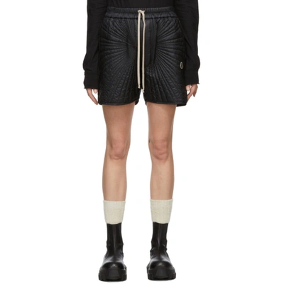 Rick Owens Black Moncler Edition Down Radiance Shorts In 999 Black