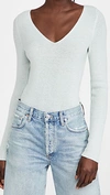 Vince V-neck Shaker Knit Cashmere Sweater In H Pale Sag