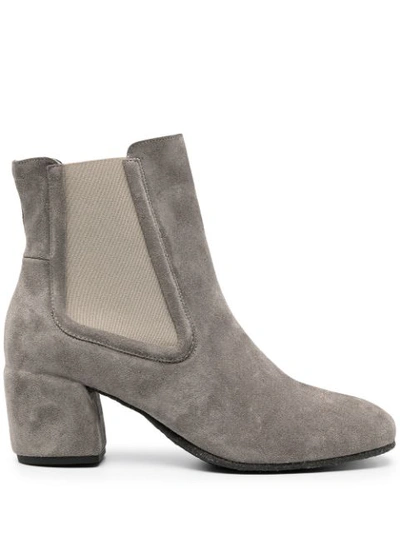 Del Carlo Suede Ankle Boots In Grey
