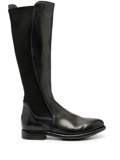 Silvano Sassetti Leather Riding Boots In Black