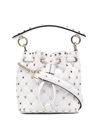 Valentino Garavani Rockstud Spike Bucket Bag In White