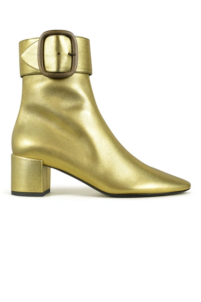 Saint Laurent Joplin 50 Ankle Boots In Gold