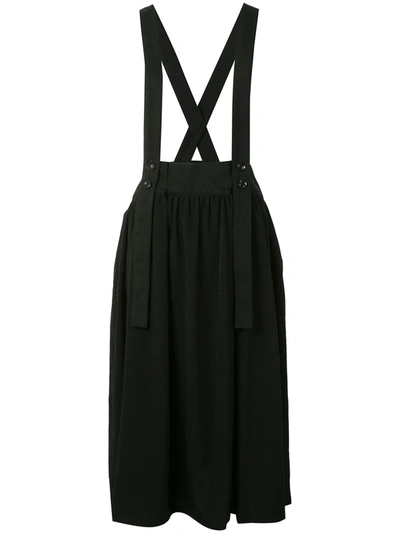 Y's Shoulder-strap Skirt In Black