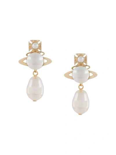 Vivienne Westwood Inass Pearl Earrings In Gold,cream