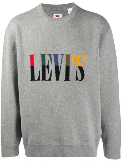 Levi's Intarsia Logo Sweatshirt In Grey
