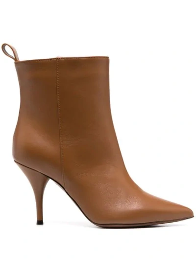 L'autre Chose Pointed Toe Ankle Boots In Brown