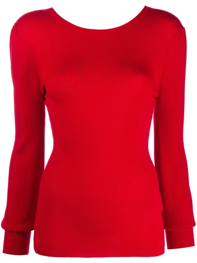 Department 5 Ribbed Knit Jumper In Red