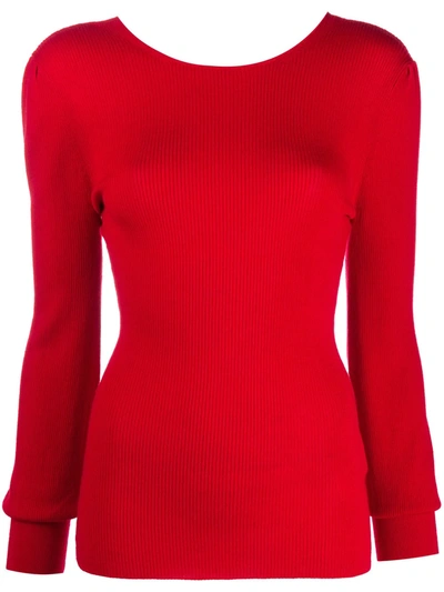 Department Five Ribbed Knit Jumper In Red