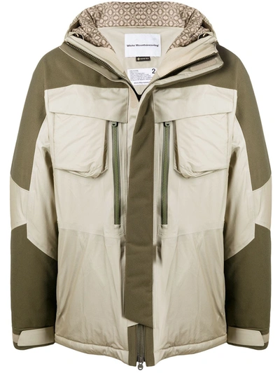 White Mountaineering Two-tone Zip-up Jacket In Neutrals