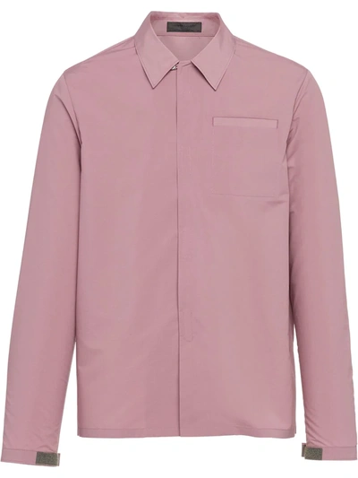 Prada Logo Patch Shirt In Pink
