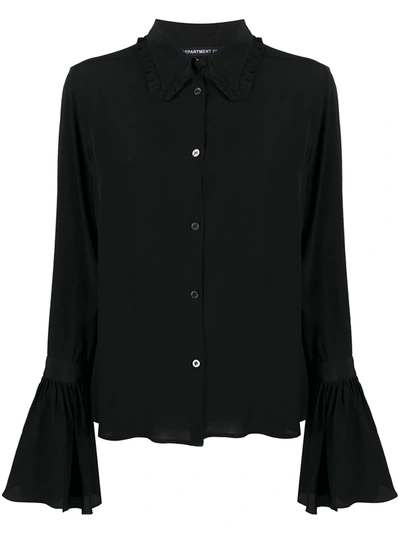 Department Five Ruffle Detail Shirt In Black