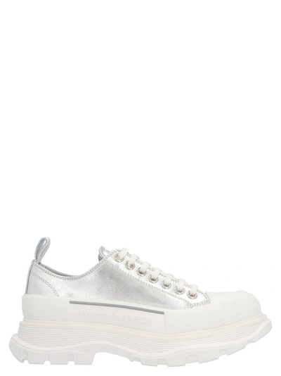 Alexander Mcqueen Tread Slick Sneakers In Silver Color