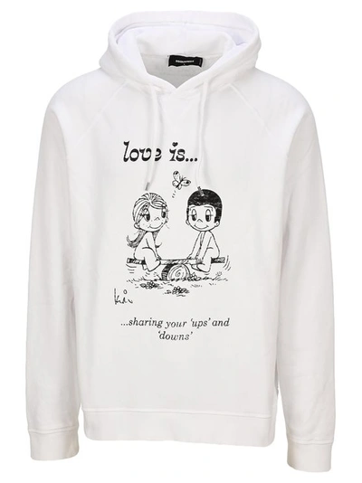 Dsquared2 Love Is... Hoodie In White