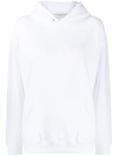 Givenchy Logo Print Hoodie In White