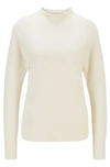 Hugo Boss - Regular Fit Sweater With Funnel Neck In Pure Cashmere - White