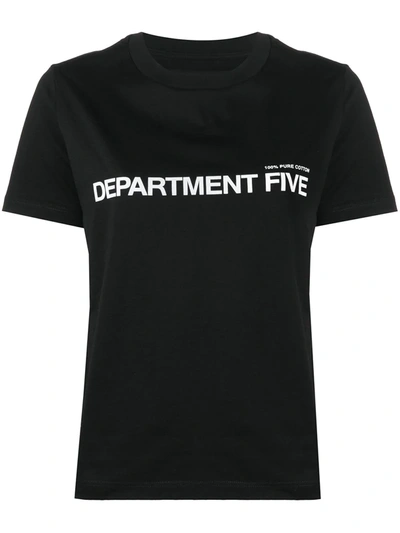 Department Five Logo Print T-shirt In Black