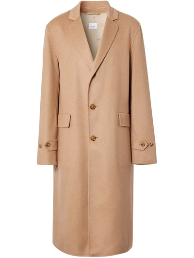Burberry Cashmere Single-breasted Trench Coat In Brown