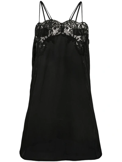 La Perla Lace-trimmed Camisole Dress In Black