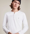 Allsaints Muse Long Sleeve Thermal Henley In Optic White