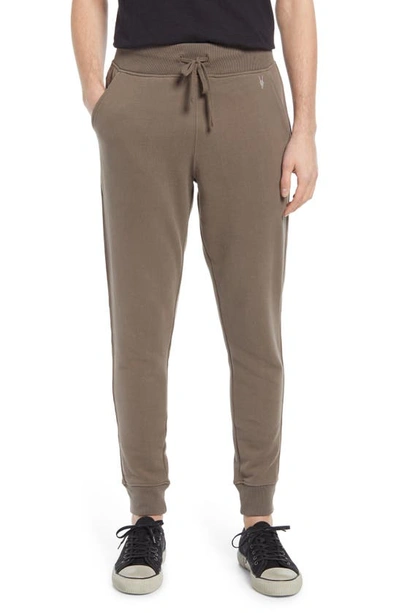 Allsaints Raven Slim Fit Sweatpants In Washed Khaki Brown