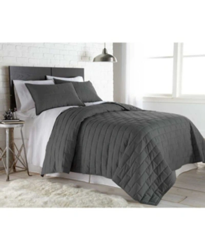 Southshore Fine Linens Lightweight Farmhouse 3-piece Quilt Set Bedding In Slate
