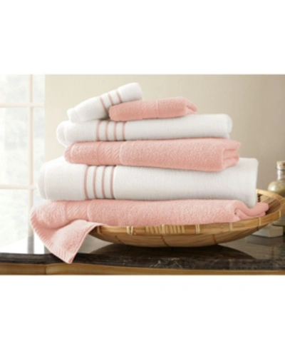 Modern Threads Quick Dry Stripe 6-pc. Towel Set Bedding In Pink