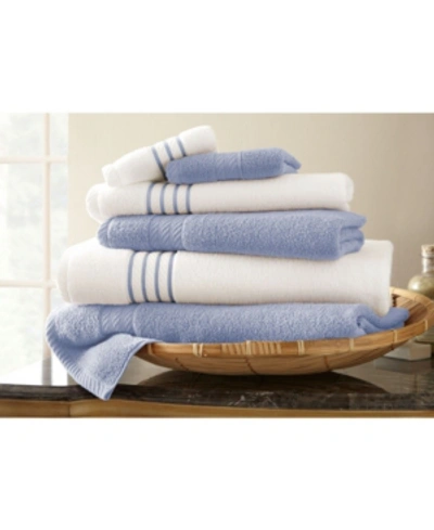 Modern Threads Quick Dry Stripe 6-pc. Towel Set Bedding In Serenity Blue