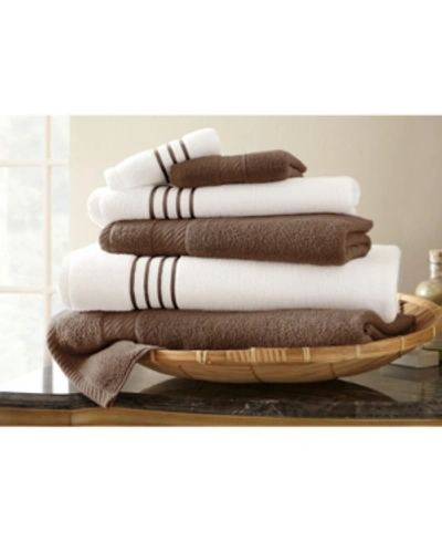 Modern Threads Quick Dry Stripe 6-pc. Towel Set Bedding In Brown