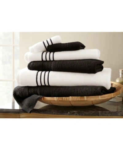 Modern Threads Quick Dry Stripe 6-pc. Towel Set Bedding In Black