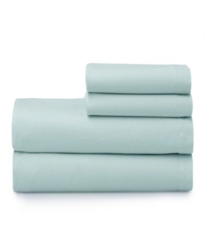 Welhome The  Super Soft Washed Cotton Breathable Queen Sheet Set Bedding In Blue