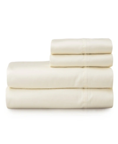 Welhome The  Premium Cotton Sateen Queen Sheet Set Bedding In Cream