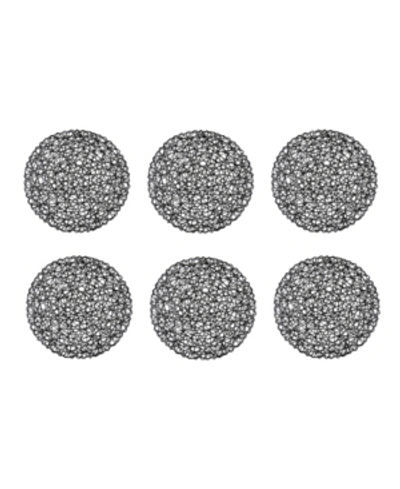 Design Imports Woven Paper Round Placemat, Set Of 6 In Black
