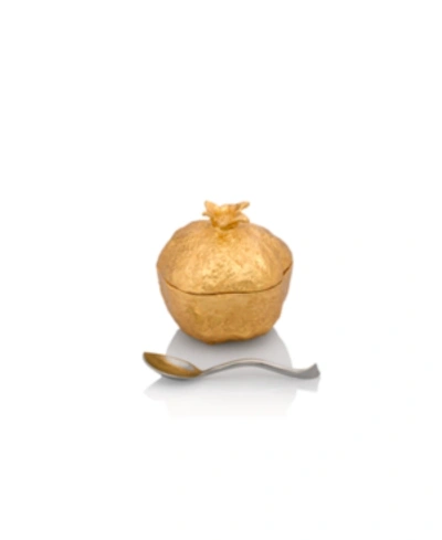 Michael Aram Pomegranate Mini Pot W/spoon In Gold