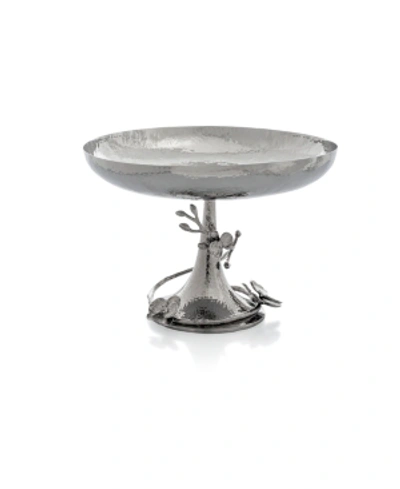 Michael Aram White Orchid Footed Centerpiece Bowl In Silver