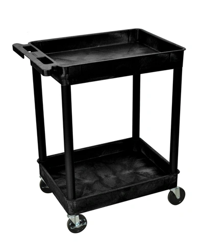 Clickhere2shop Tub Cart 2 Shelves In Black