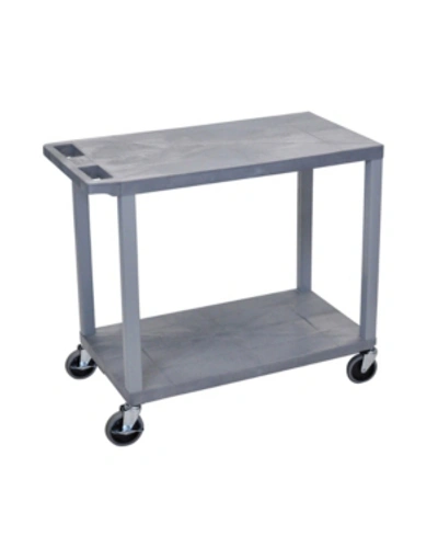 Clickhere2shop 32" X18" Cart 2 Flat Shelves In Gray