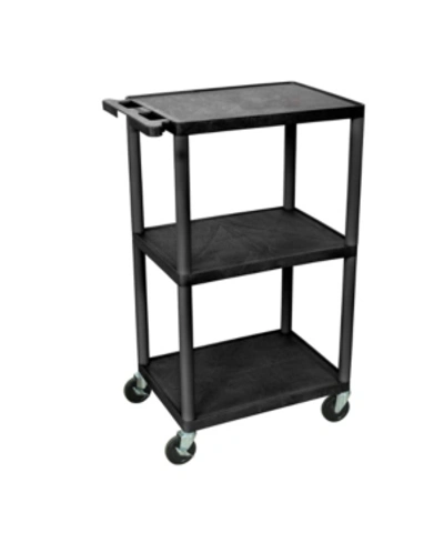 Clickhere2shop 42" H 3 Shelves Multipurpose Utility Av Carts In Black