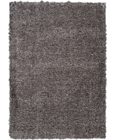 Nourison Luxe Shag Lxs01 Charcoal 4' X 6' Area Rug